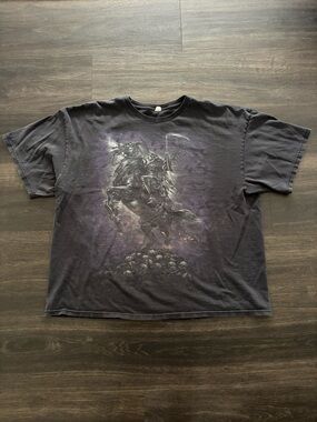 VINTAGE Four Horses of the Apocalypse Grim Reaper Shirt Mens XXL Black